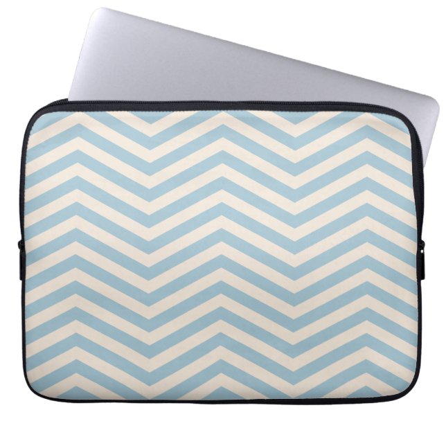Stylish Chevron Faded Blue Computer Sleeve (Front)