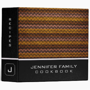 Stylish Chevron Family Recipes Leather Look #2 Binder