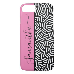 Stylish Chic Black and Cream Geometric Pattern Case-Mate iPhone Case