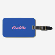 Stylish Chic Blue Pink Custom Name Girly Modern