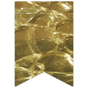 Stylish Chic Festive Shiny Gold Golden Glitter Bunting Flags