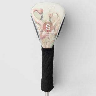 Stylish Chic Flamingo Monogram Personalized Golf Head Cover