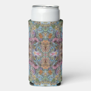 Stylish Chic Flower Garden Watercolor Painting  Seltzer Can Cooler