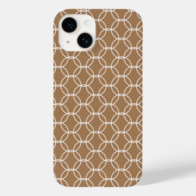 Stylish Chic Geometric Pattern Beige Case-Mate iPhone Case (Back)
