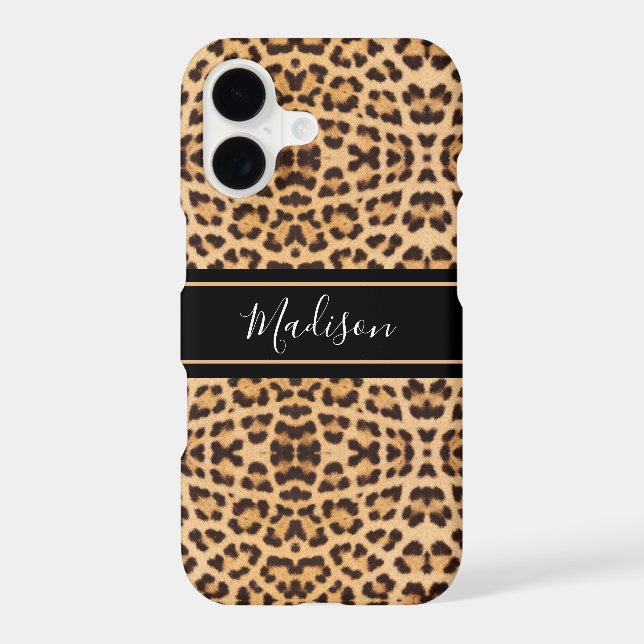 Stylish Chic Leopard Print Monogram Personalized (Back)