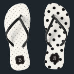 Stylish Chic Modern Black Polka Dots Mix Monogram Flip Flops<br><div class="desc">Designed by fat*fa*tin. Easy to customize with your own text,  photo or image. For custom requests,  please contact fat*fa*tin directly. Custom charges apply.

www.zazzle.com/fat_fa_tin
www.zazzle.com/color_therapy
www.zazzle.com/fatfatin_blue_knot
www.zazzle.com/fatfatin_red_knot
www.zazzle.com/fatfatin_mini_me
www.zazzle.com/fatfatin_box
www.zazzle.com/fatfatin_design
www.zazzle.com/fatfatin_ink</div>