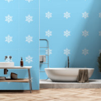 Stylish Chic Nordic Snowflakes On Light Baby Blue