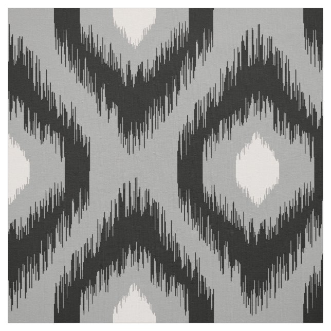 Stylish Chic Pink Black Diamond Ikat Pattern Fabric (Swatch)