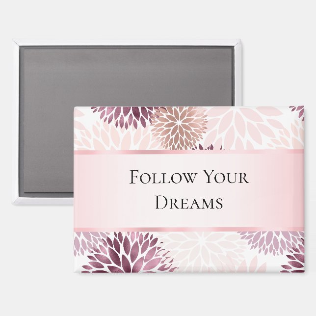 Stylish Chic Pink Floral  Magnet (Front/Back)
