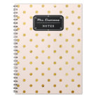 Stylish Chic Pink & Gold Polka Dots Personalized