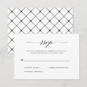 Stylish Chic Script Calligraphy Elegant Wedding RSVP Card