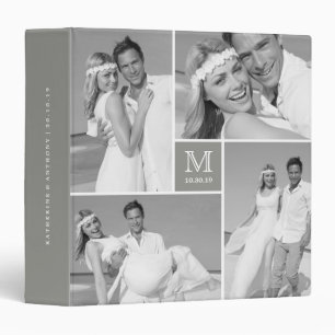 Stylish Chic Square Monogram Wedding Photo Binder