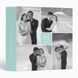 Stylish Chic Square Monogram Wedding Photo Binder