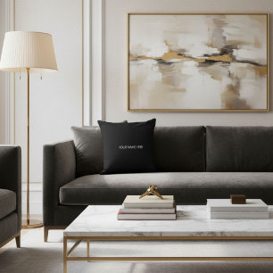 Stylish chic trendy cool elegant black and white throw pillow