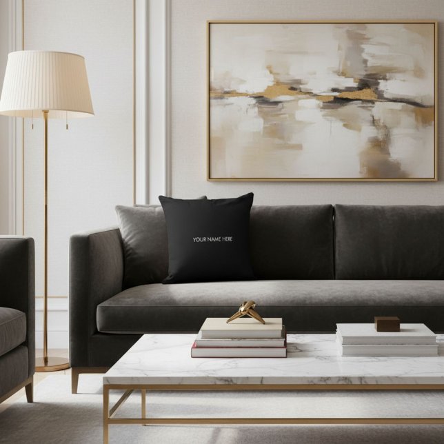 Stylish chic trendy cool elegant black and white throw pillow (Creator Uploaded)