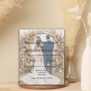  stylish chic  typography wedding photo invitation
