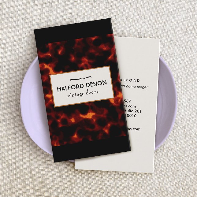 Stylish Chic Vintage Tortoise Shell Business Card (Creator Uploaded)