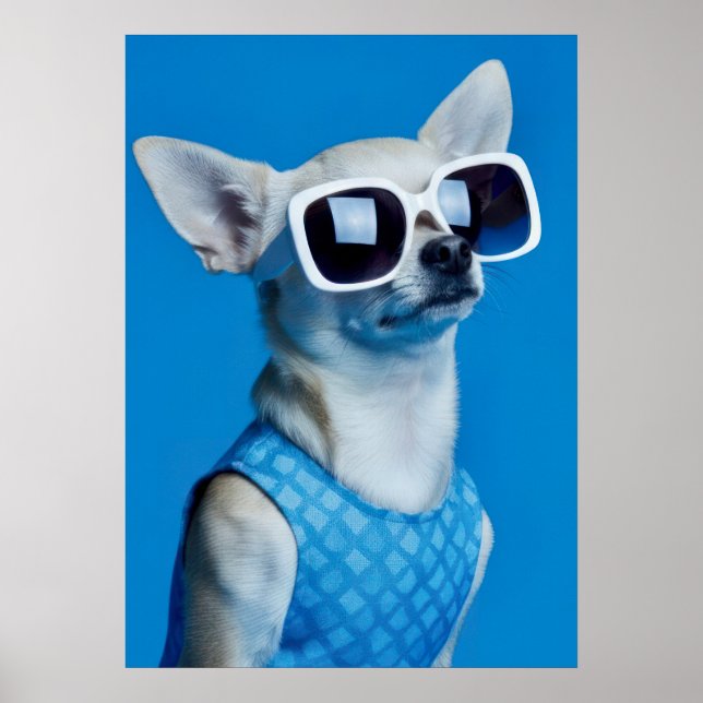 Stylish Chihuahua in Sunglasses Poster (Front)