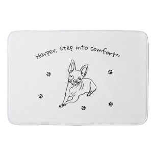 Stylish Chihuahua: Personalized Line Art Decor Bath Mat