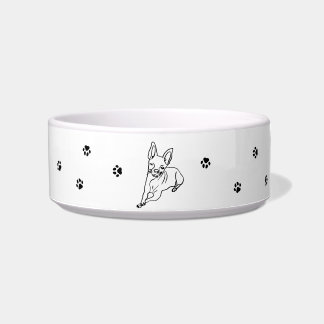 Stylish Chihuahua: Personalized Line Art Decor Bowl