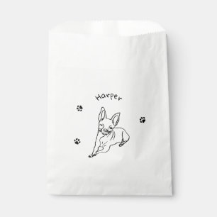 Stylish Chihuahua: Personalized Line Art Decor Favour Bag