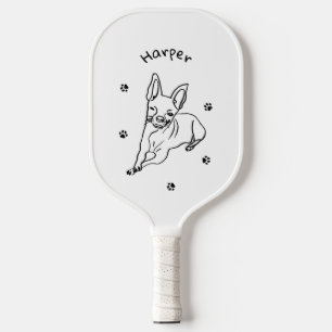 Stylish Chihuahua: Personalized Line Art Decor Pickleball Paddle