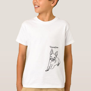 Stylish Chihuahua: Personalized Line Art Decor T-Shirt