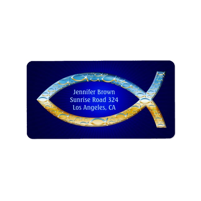 Stylish Christian Fish | share your Faith Label (Front)