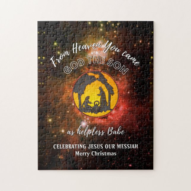 Stylish Christian Nativity Universe Christmas Jigsaw Puzzle (Vertical)