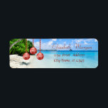 Stylish ,Christmas, Beach,Christmas Balls<br><div class="desc">Elegant  red christmas balls on beach background. An elegant and sophisticated designe.Costumize with your name and address details.</div>