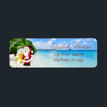 Stylish ,Christmas, Beach,Santa Claus And Snowman<br><div class="desc">Elegant  santa claus and snowman on beach background. An elegant and sophisticated designe.Costumize with your name and address details.</div>