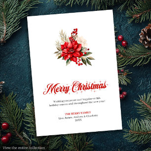 Stylish Christmas Bouquet Editable Greeting Card