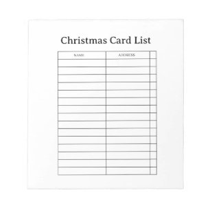 Stylish Christmas List Notepad