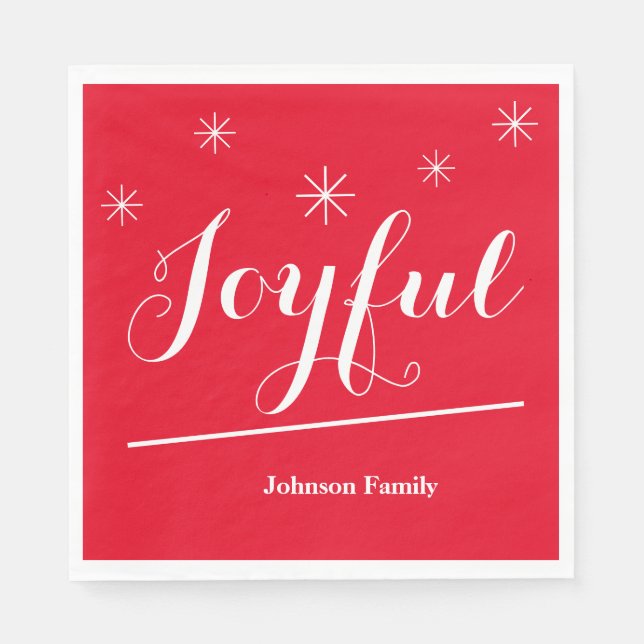 Stylish Christmas Rustic Chic Personalized Paper Napkin (Front)
