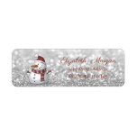 Stylish Christmas,Snowman ,Glittery<br><div class="desc">Adorable snowman  on silver  glittery bokeh background. An elegant and sophisticated designe.Costumize with your name and address details.</div>