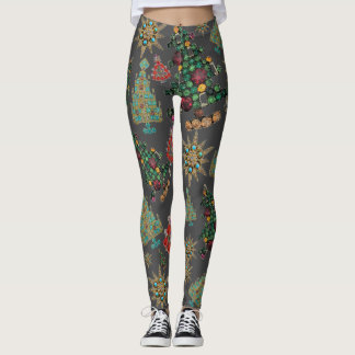 Stylish Christmas Tree Jewel Bling Leggings
