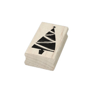 Stylish Christmas Tree Rubber Art Stamp
