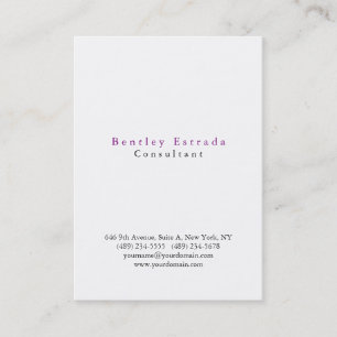 Stylish Chubby Plain Simple White Professional Business Card