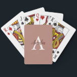 Stylish Cinnamon Monogram Playing Cards<br><div class="desc">Stylish Cinnamon Monogram Playing Cards featuring an elegant arrangement of name and monogram initial on a pretty cinnamon colour background. The design is easy to personalize by typing the name and initial of your choice into the online personalization template before ordering cards.</div>