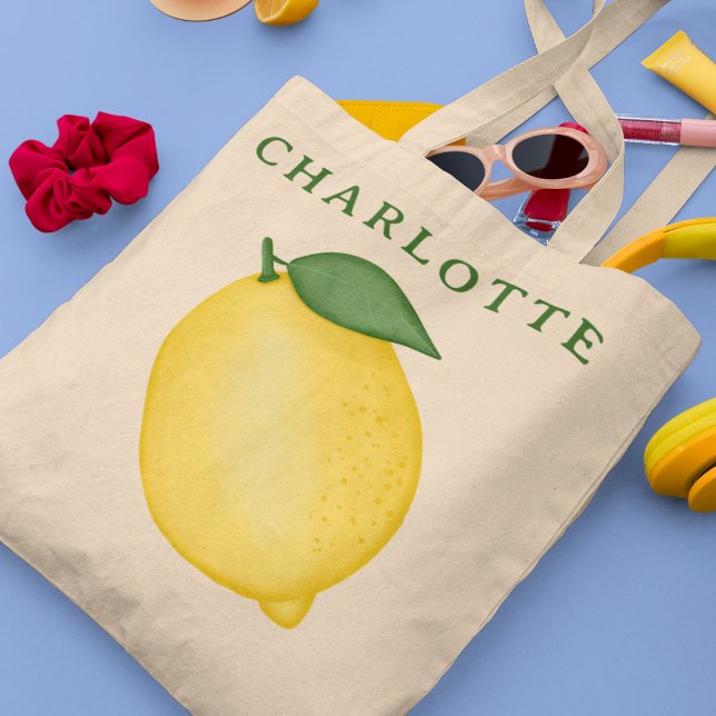 Stylish Citrus Lemon Yellow Summer Tote Bag (Creator Uploaded)