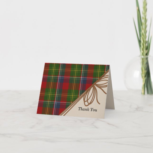Stylish Clan Forrester Plaid Thank You Note Card (Front)