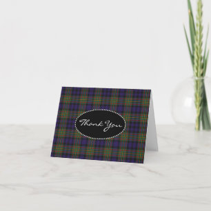 Stylish Clan MacLellan Plaid Thank You Card