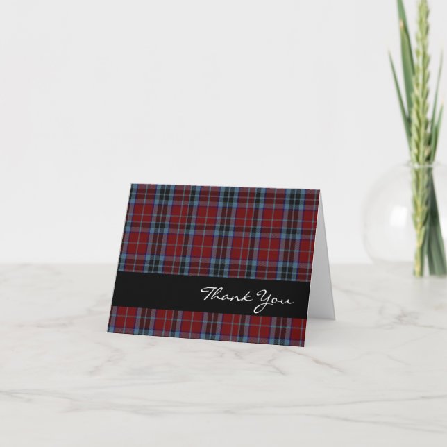 Stylish Clan MacTavish Tartan Plaid Thank You Card (Front)