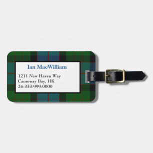 Stylish Clan MacWilliam Tartan Plaid Luggage Tag