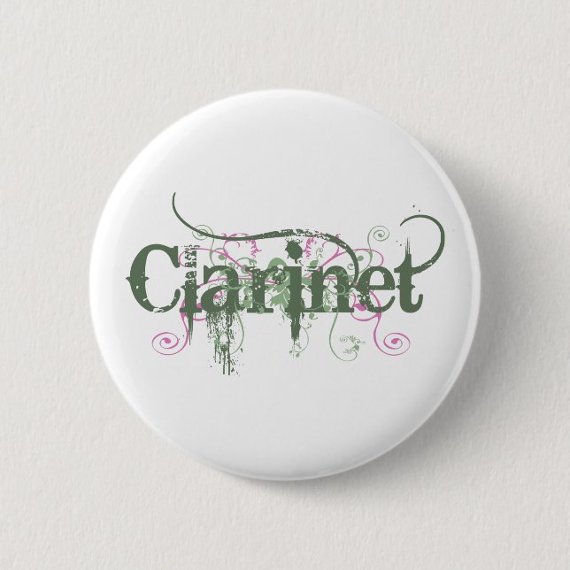 Stylish Clarinet 2 Inch Round Button (Front)
