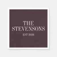 Stylish Classic Family Last Name Est Date Plum