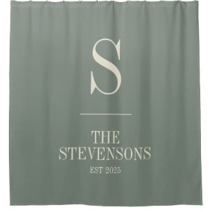 Stylish Classic Family Monogram Est Sage Green