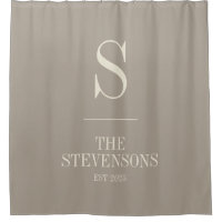 Stylish Classic Family Monogram Est Taupe Brown 