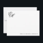 Stylish Classic Monogram Script Couple Stationery Card<br><div class="desc">Stylish Classic Monogram Script Couple Stationery Note Card</div>