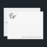 Stylish Classic Monogram Script Couple Stationery Card<br><div class="desc">Stylish Classic Monogram Script Couple Stationery Note Card</div>